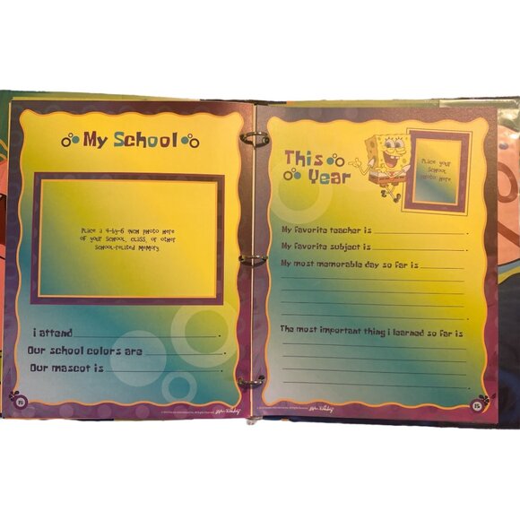 Spongebob Nickelodeon Scrapbook Kit Binder, Paper, Stickers, (Stencils Missing) - Picture 9 of 16